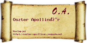 Oszter Apollinár névjegykártya